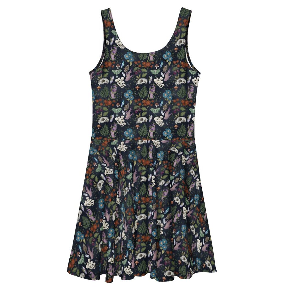 Dark Cottagecore Witchy Floral Fit & Flare Dress - Picture 7 of 14